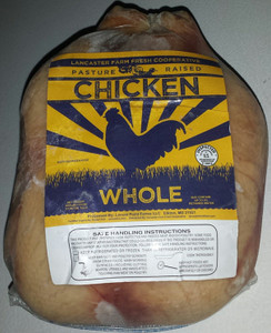 Organic whole Meat Chicken, Non-GMO, fully pastured from Lancaster Farm Fresh Coop, (3-5lb) lffc Organic whole Meat Chicken, Non-GMO, fully pastured from Lancaster Farm Fresh Coop, (3-5lb) lffc