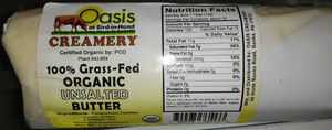 Oasis Organic Grass-Fed unsalted Butter (1/2 LB) Oasis Organic Grass-Fed unsalted Butter (1/2 LB)