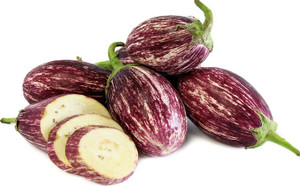 Organic Striped Eggplant from PA organic farm (1pc)