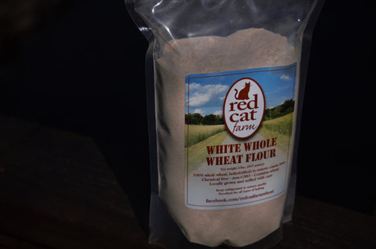 Organically grown White Whole Wheat Flour from Red Cat Farm (2 lb)