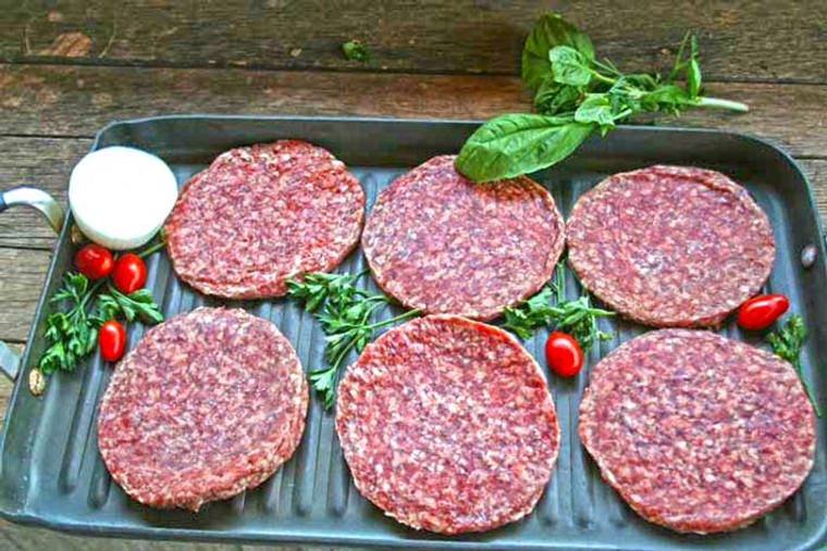 Beef Patties, Grass-Fed, Pastured 1lb lffc