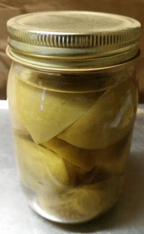 Organic Pickled Green Tomatoes with Cayenne peppers and Garlic 16 oz Jar