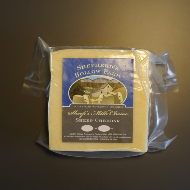 Raw Milk Sheep Chedder Cheese, 8oz. Organically raised, Pastured, Non-GMO, soy and corn free .
