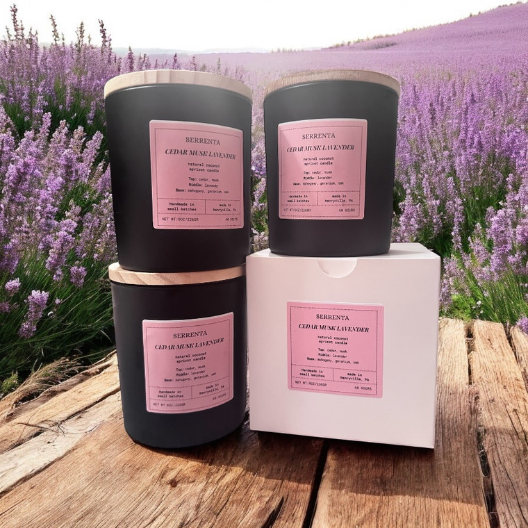 Cedar Musk Lavender Natural Homemade Candle