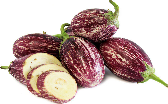 Organic Striped Eggplant from PA organic farm (1pc)