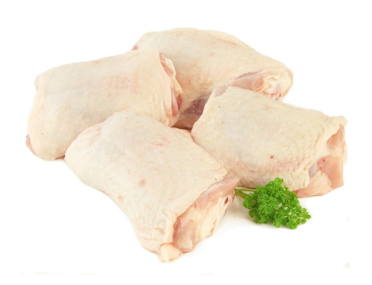 Chicken Thighs bone in skin On, Non-GMO Feed, Pastured 1lb lffc
