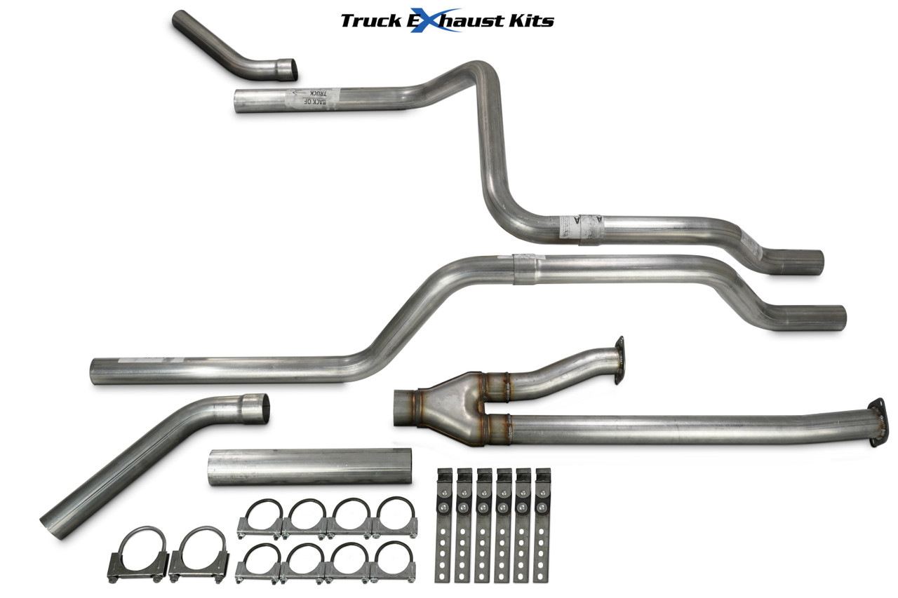 Dual Exhaust Kit For Dodge Ram 1500 2004-2008 – 2.5" Aluminized Steel With Glasspack Muffler