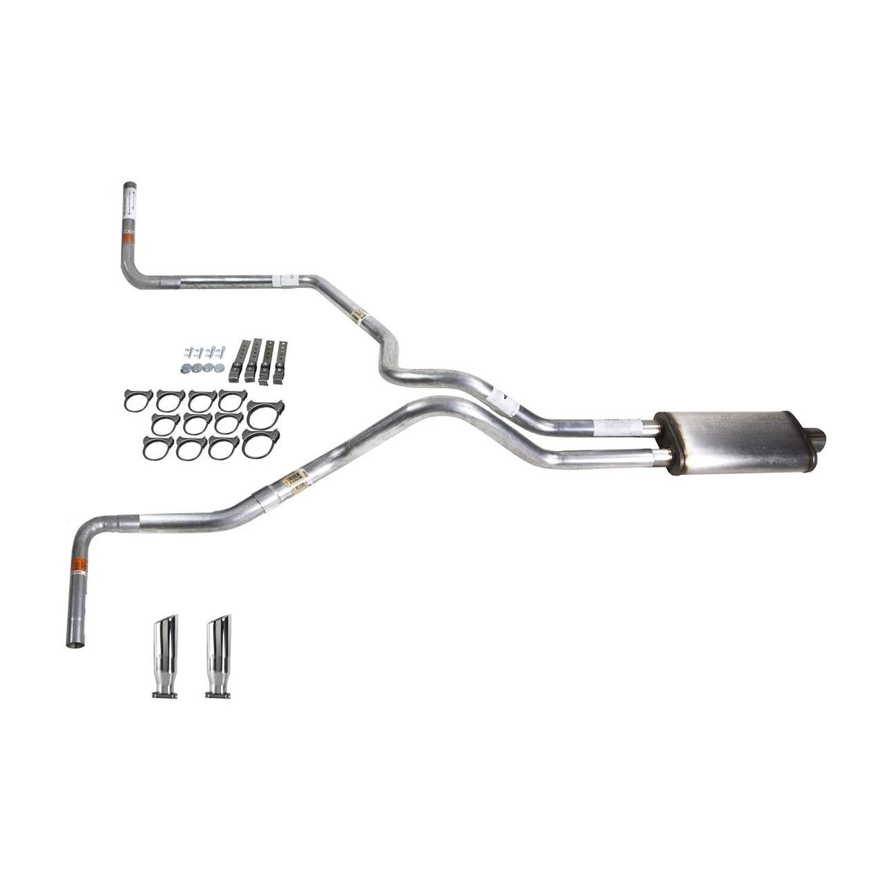 Silverado 07-13 dual exhaust 2.5 SS pipe Stainless muffler RC Tip