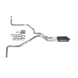 Silverado 07-13 dual exhaust 2.5 SS pipe Flowsound Muffler  Side Exit