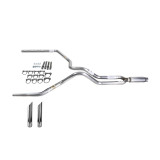 Silverado 07-13 dual exhaust 2.5 SS pipe Glass Pack muffler SW Tip