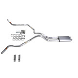 Silverado 96-99 dual exhaust 2.5 MA pipe dual inlet Flowsound Muffler RW Tip Corner exit