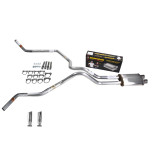 Silverado 96-99 dual exhaust 2.5 SS pipe dual inlet Magnaflow RC Tip Corner exit