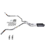 Dakota 97-05 dual exhaust 2.5 MA pipe Flowsound Muffler SW Tip Corner exit