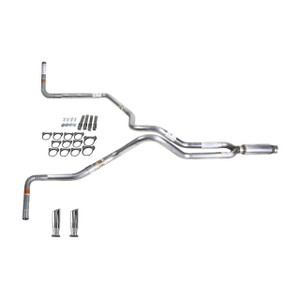 Silverado 07-13 dual exhaust 2.5 SS pipe Glass Pack muffler RC Tip Side Exit