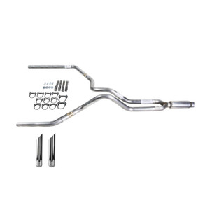 Silverado 07-13 dual exhaust 2.5 SS pipe Glass Pack muffler SW Tip