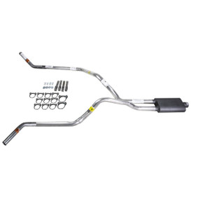 Dakota 97-05 dual exhaust 2.5 pipe Flowsound Muffler  Corner exit