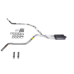 S10 / S15 95-01 dual exhaust 2.25 pipe Flowsound Muffler RW Tip Corner exit