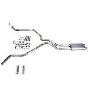 Silverado 96-99 dual exhaust 2.5 MA pipe dual inlet Flowsound Muffler RC Tip Corner exit