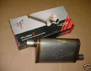 These Flowsound II performance mufflers are designed to give you more power and provide excellent sound. They feature a large-diameter, perforated stainless steel core and a straight-through design for unrestricted flow. They also have a stainless steel mesh for sound control, and all-welded, lap-jointed contacts to...