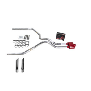 F150 07-13 dual exhaust 2.5 SS pipe Cherry Bomb Extreme SW Tip