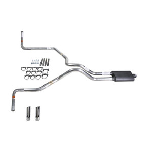 F150 07-13 dual exhaust 2.5 SS pipe Flowsound Muffler RW Tip Side Exit