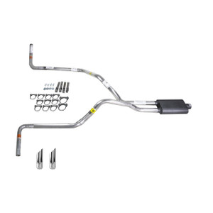 Dakota 87-96 dual exhaust 2.5 pipe Flowsound Muffler SW Tip Side Exit