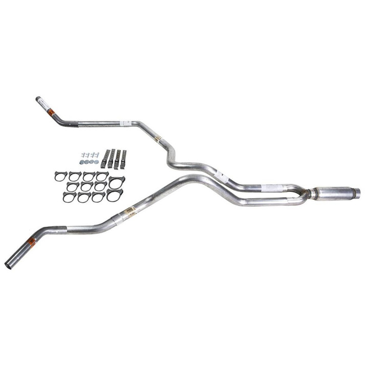Silverado 96-99 dual exhaust 2.5 SS pipe Glass Pack muffler  Corner exit