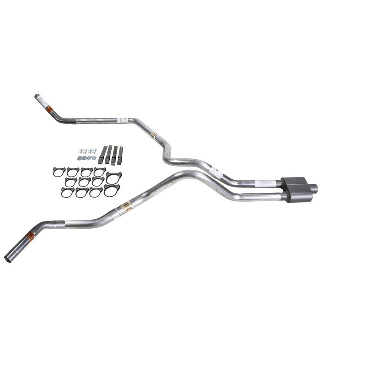 Silverado 99-06 dual exhaust 2.5 SS pipe 1 chamber muffler  Corner exit