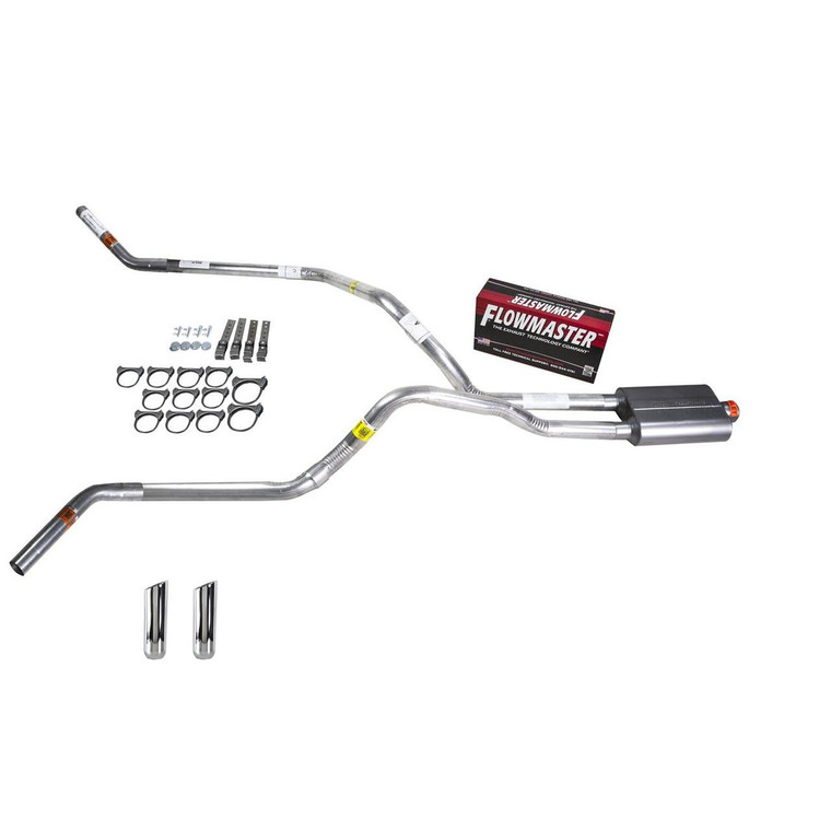 Silverado 07-13 dual exhaust 2.5 pipe Flowmaster 40  RW Tip Corner exit