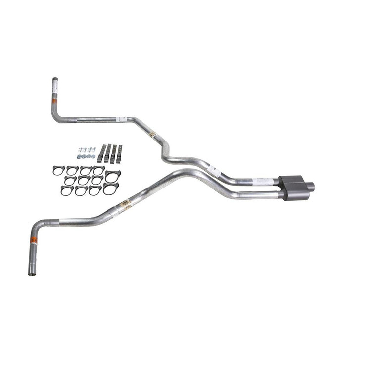 Silverado 07-13 dual exhaust 2.5 SS pipe 1 chamber muffler  Side Exit
