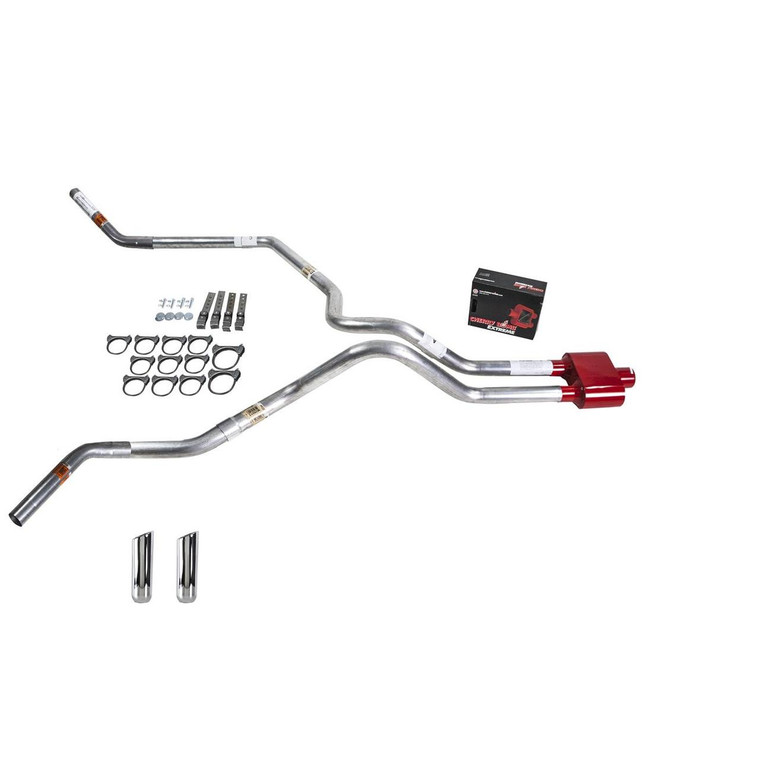 S10 / S15 83-94 dual exhaust 2.5 MA pipe Cherry Bomb Extreme RW Tip Corner exit
