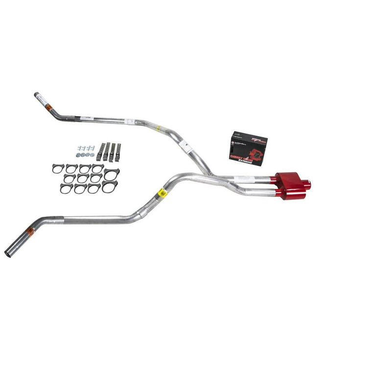 S10 / S15 95-01 dual exhaust 2.5 pipe Cherry Bomb Extreme  Corner exit