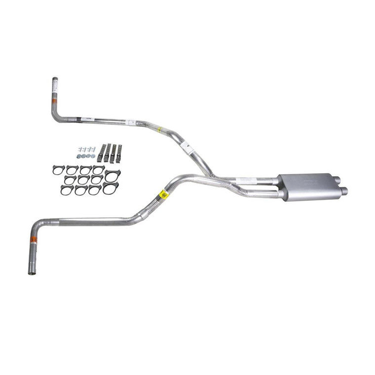 Silverado 96-99 dual exhaust 2.5 pipe dual inlet Flowsound Muffler  Side Exit