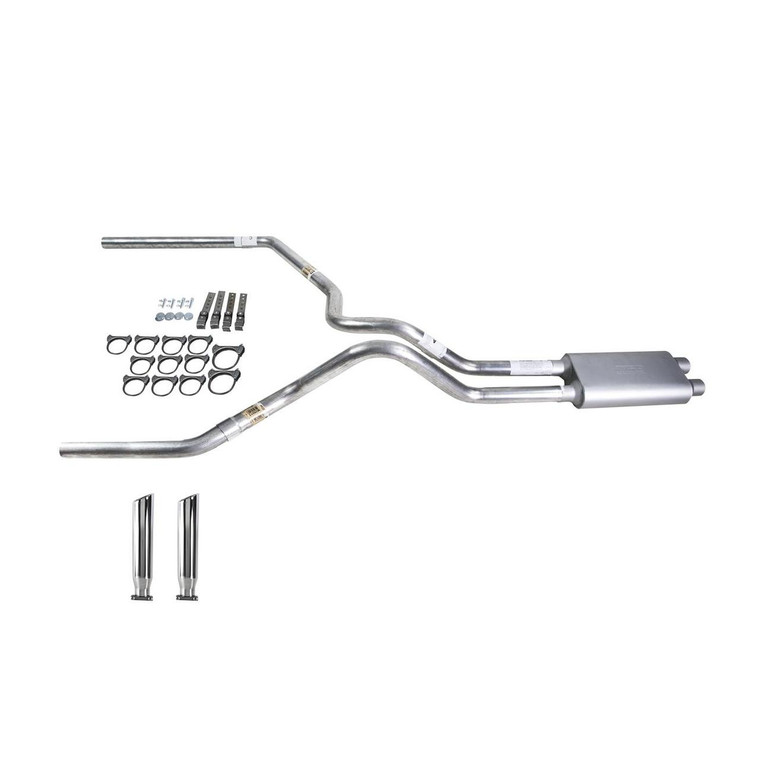 Silverado 96-99 dual exhaust 2.5 MA pipe dual inlet Flowsound Muffler RC Tip
