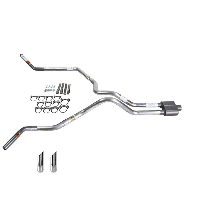 Dakota 97-05 dual exhaust 2.5 MA pipe 1 chamber muffler SW Tip Corner exit