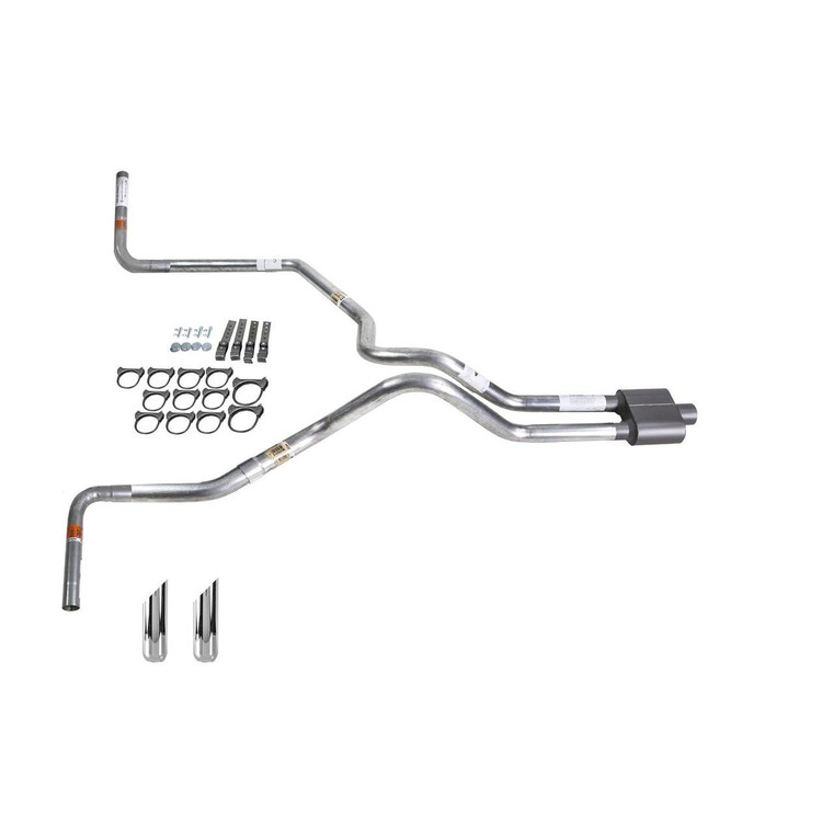 Dakota 97-05 dual exhaust 2.5 MA pipe 1 chamber muffler SW Tip Side Exit