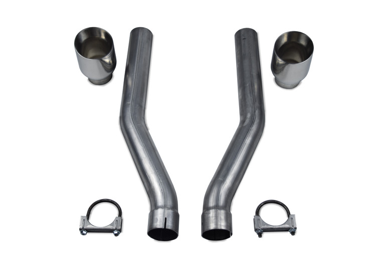 Dodge 2.5" stainless "through bumper" adapters with double rolled tips