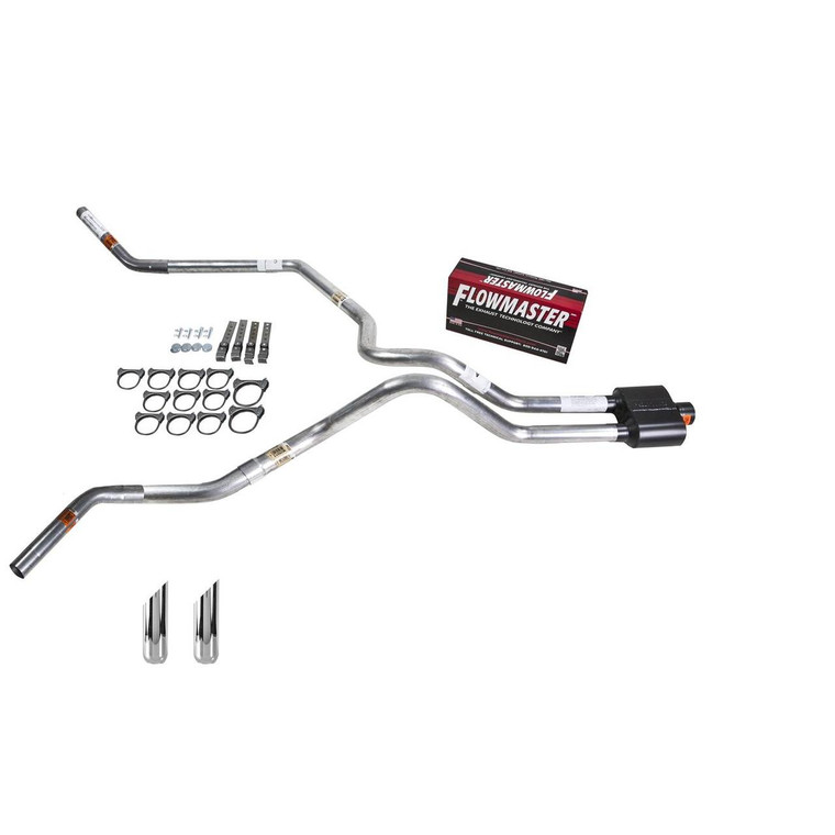 Ram 07-08 dual exhaust 2.5 SS pipe Flowmaster Super 10 SW Tip Corner exit