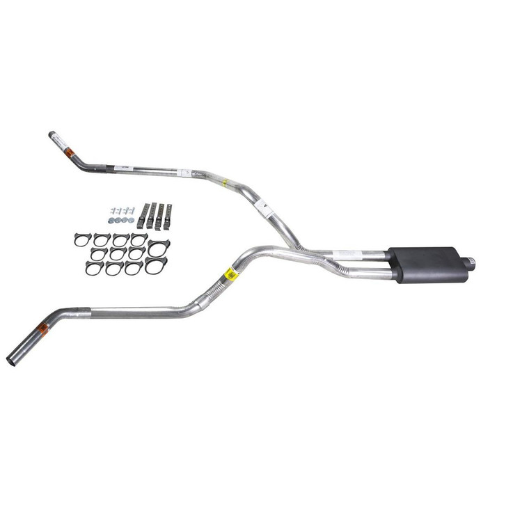 F150 95-97 dual exhaust 2.25 pipe Flowsound Muffler  Corner exit