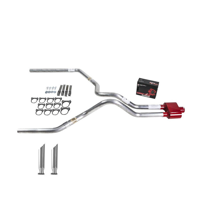 F150 07-13 dual exhaust 2.5 SS pipe Cherry Bomb Extreme SC Tip