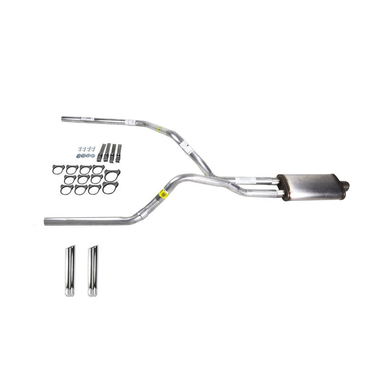 Dakota 87-96 dual exhaust 2.5 pipe Stainless muffler RW Tip