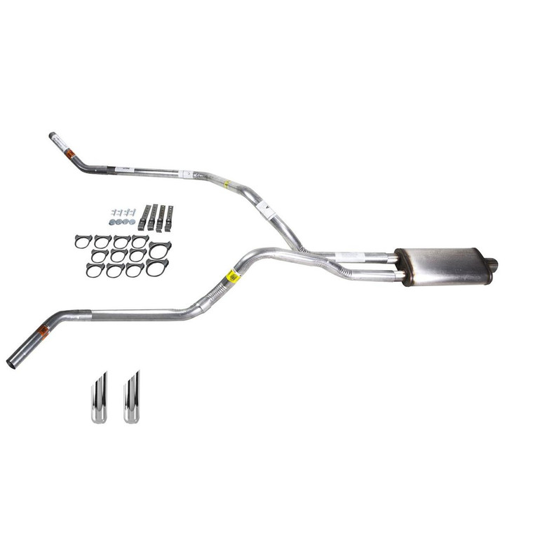 Dakota 87-96 dual exhaust 2.5 pipe Stainless muffler SW Tip Corner exit