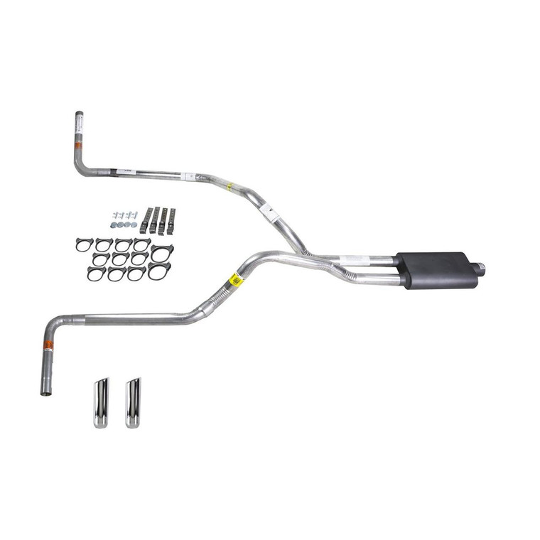 Dakota 87-96 dual exhaust 2.5 pipe Flowsound Muffler RW Tip Side Exit