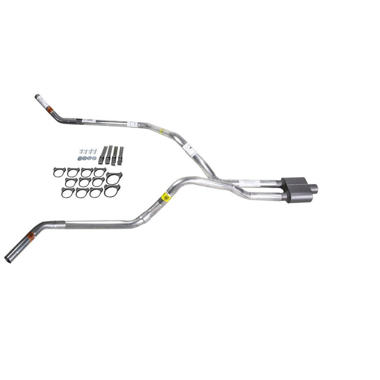Dakota 87-96 dual exhaust 2.5 pipe 1 chamber muffler  Corner exit
