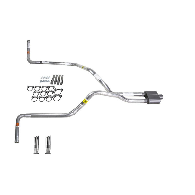 Dakota 87-96 dual exhaust 2.5 pipe 1 chamber muffler RC Tip Side Exit