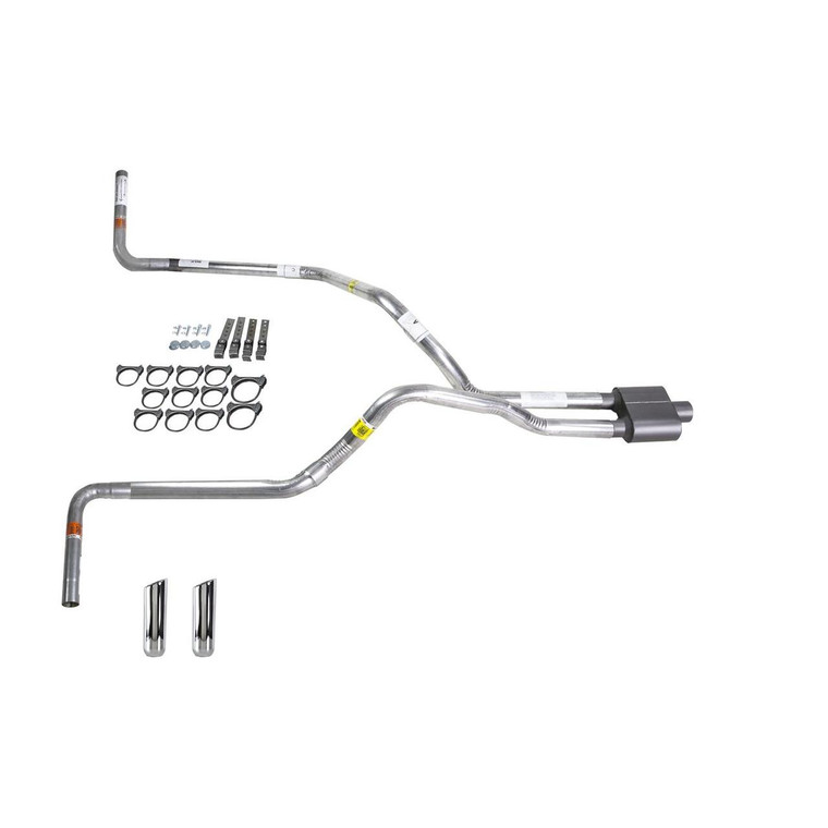 Dakota 87-96 dual exhaust 2.5 pipe 1 chamber muffler RW Tip Side Exit