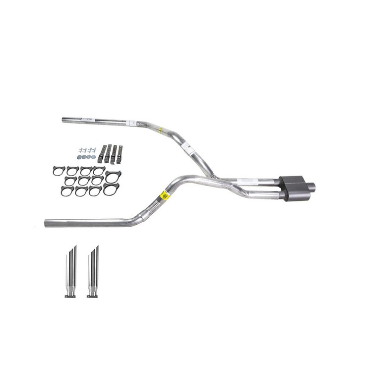 Dakota 87-96 dual exhaust 2.5 pipe 1 chamber muffler SC Tip