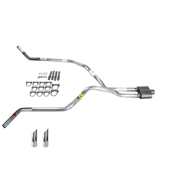 Dakota 87-96 dual exhaust 2.5 pipe 1 chamber muffler SW Tip Corner exit