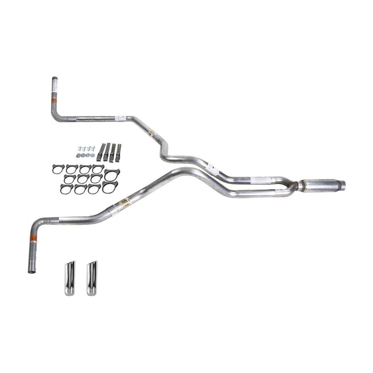 Silverado 88-95 dual exhaust 2.5 SS pipe Glass Pack muffler RW Tip Side Exit