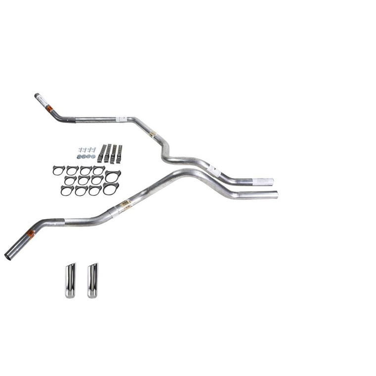 Silverado 88-95 dual exhaust 2.5 SS pipe No Muffler  RW Tip Corner exit